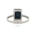 Sterling Silver Sapphire Emerald Cut Four Prong Setting With CZ Band accents Fashion Ring Size 8.5