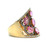 18K Yellow Gold App 8 cttw Oval Pink Sapphire Cluster App .75 cttw Diamond Halos Fashion Ring Size 7