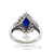 Sterling Silver Marquise Created Sapphire CZ Cluster Ring Size 7