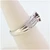 14K White Gold Oval Ruby Diamond Three Row Side Accented Fashion Ring Size 7