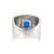 Sterling Silver Created Sapphire Wide Band Statement Ring Size 6.25
