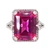 Sterling Silver Pink Topaz Statement Ring Size 9