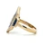 14K Two Tone Gold 1.92cttw Sapphire .39cttw Diamond Accented Vintage Inspired Design Statement Ring Size 6.75