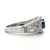 14K White Gold .90ct Oval Sapphire .46cttw Diamond Accented Twisted Pave Band Engagement Ring Size 7