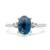 14K White Gold 1.68ct Cabochon Moonstone .08ct Diamond Accented Fashion Ring Size 6.5