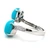 18K White Gold 4.81cttw Cabochon Turquoise .10cttw Diamond Accented Open Band Fashion Ring Size 7.5