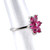 Sterling Silver Pink Topaz Floral Cluster Ring Size 7