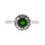 Sterling Silver Oval Cut Chrome Diopside Halo Ring Size 8