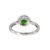 Sterling Silver Oval Cut Chrome Diopside Halo Ring Size 8