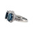 Sterling Silver Oval Cut London Blue Topaz Multi Stone Halo Ring Size 7