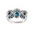 Sterling Silver Oval Cut London Blue Topaz Multi Stone Halo Ring Size 7