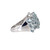 Sterling Silver Aquamarine Wide Cluster Band Ring Size 10.25