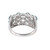 Sterling Silver Aquamarine Wide Cluster Band Ring Size 10.25