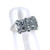 Sterling Silver Aquamarine Wide Cluster Band Ring Size 10.25