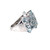 Sterling Silver Aquamarine Wide Cluster Band Ring Size 5