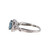 Sterling Silver Cushion Cut London Blue Topaz Halo Twisted Split Shank Ring Size 5.5