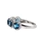Sterling Silver Round Cut London Blue Topaz Multi Stone Halo Ring Size 8