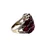 Sterling Silver Oval Cut Ruby Wide Cluster Band Ring Size 6
