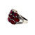 Sterling Silver Oval Cut Ruby Wide Cluster Band Ring Size 6