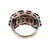 Sterling Silver Oval Cut Ruby Wide Cluster Band Ring Size 6