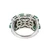 Sterling Silver Oval Cut Emerald Wide Cluster Band Ring Size 8