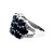 Sterling Silver Oval Cut Sapphire Wide Cluster Band Ring Size 9