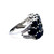 Sterling Silver Oval Cut Sapphire Wide Cluster Band Ring Size 9