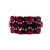 Sterling Silver Oval Cut Ruby Wide Cluster Band Ring Size 9