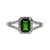Sterling Silver Emerald Cut Chrome Diopside Halo Split Band Ring Size 8