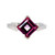 Sterling Silver Square Step Cut Pink Topaz Ring Size 7