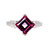 Sterling Silver Square Step Cut Pink Topaz Ring Size 8.75