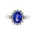 Sterling Silver Oval Cut Tanzanite Halo Ring Size 6