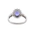 Sterling Silver Oval Cut Tanzanite Halo Ring Size 7