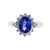 Sterling Silver Oval Cut Tanzanite Halo Ring Size 7