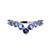Sterling Silver Round Cut Tanzanite Chevron Ring Size 10.5
