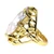 Sterling Silver Gold Tone Cultured Baroque Pearl Modernist Ring Size 8