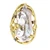 Sterling Silver Gold Tone Cultured Baroque Pearl Modernist Ring Size 8
