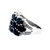 Sterling Silver Oval Cut Sapphire Wide Cluster Band Ring Size 8