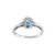 Sterling Silver Oval Cut London Blue Topaz Halo Ring Size 8