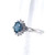 Sterling Silver Oval Cut London Blue Topaz Halo Ring Size 8