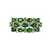 Sterling Silver Oval Cut Chrome Diopside White Sapphire Wide Cluster Band Ring Size 8
