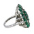 Sterling Silver Round Cut Emerald White Sapphire Floral Cluster Ring