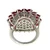 Sterling Silver Round Cut Ruby Floral Cluster Ring