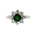 Sterling Silver Oval Cut Chrome Diopside Floral Halo Ring Size 5.25