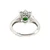 Sterling Silver Oval Cut Chrome Diopside Floral Halo Ring Size 5.25