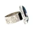 Sterling Silver Oval Dichroic Glass Statement Wide Band Ring Size 11.25