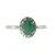 Sterling Silver Oval Cut Emerald Halo Ring Size 7