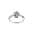 Sterling Silver Oval Cut Emerald Halo Ring Size 7