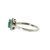 Sterling Silver Oval Cut Emerald Halo Ring Size 7