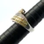 Sterling Silver Yellow and White Cubic Zirconia Bypass Row Fashion Ring Size 6
